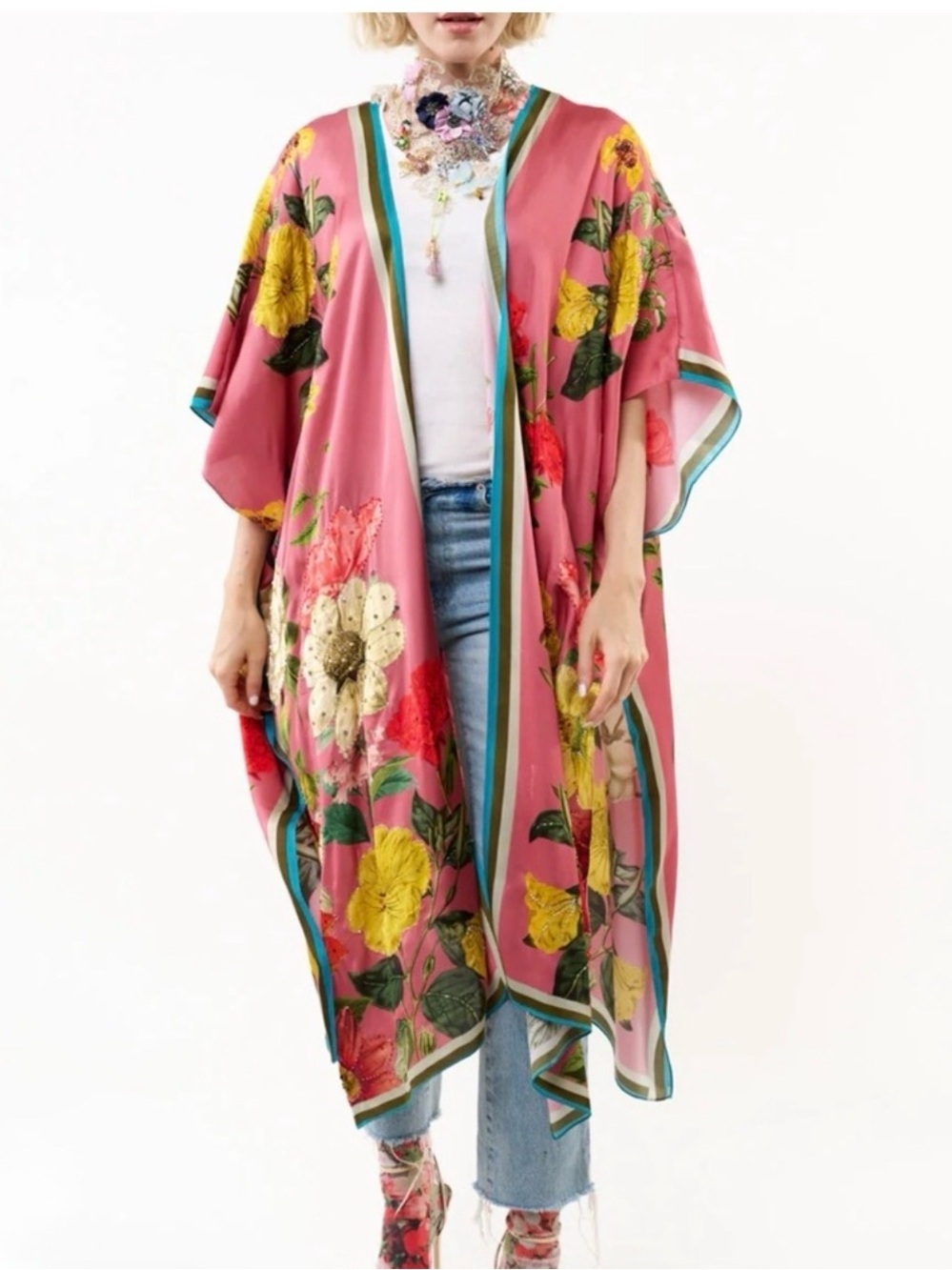 My Valentine Hand Beaded Kimono by Aratta, NWT - Picture 4 of 6